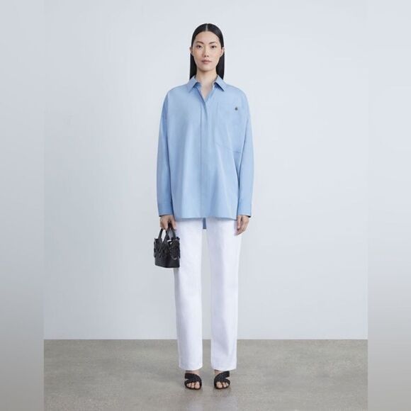 Lafayette 148 NWT DENIM WYTHE JEAN in White Size 32 - Picture 5 of 7